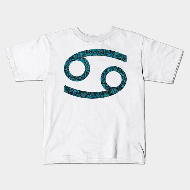 Cancer Paisley Zodiac Sign Kids T-Shirt by aterkaderk